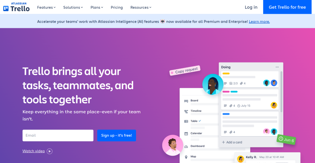 social media toolkit image 8: Image of Trello Webpage